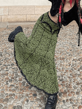 Vintage Meerjungfrau Patchwork Bedruckter Maxirock